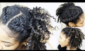 Natural Hair Twist Out Hairstyles| Flat Twist Side Ponytail