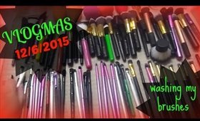 VLOGMAS 12/6/15 | washing makeup brushes♥