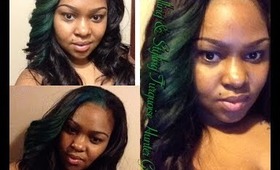 Installing & Styling |  Turquoise/Hunter Green  | Fall/ Half Wig