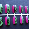 Pink and green tribal inspired set