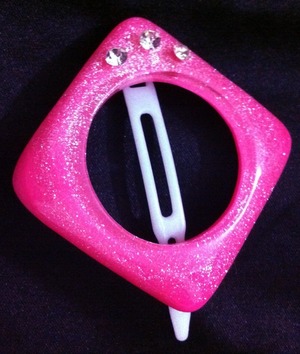 Hot Pink stone studded, shimmery pin
