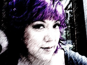Purple Wig for Halloween 2011... Never thought this short shaggy do would look good on me!