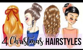 💇🏻HOW TO DRAW 4 CHRISTMAS HAIRSTYLES!!!🎄