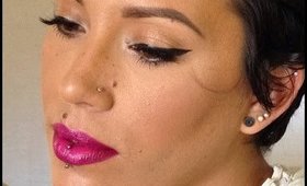 GRWM: Bold Fuschia Lip & Winged Liner - Simple & Modern Pin-Up Makeup