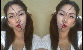 Broken Porcelain doll (Simple halloween makeup)