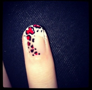 Free hand #french #red #black #cheetah #leopard #love