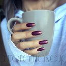 Burgundy nails with glitter
