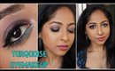 Soft Smokey Eyes with Pop of Turquoise | Sigma Smoke Screen Palette | Stacey Castanha