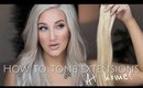 How to Tone Extensions at Home | Golden to ICY BLONDE