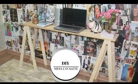 DIY COMO FAZER UMA MESA COM CAVALETES BARATA E PRATICA