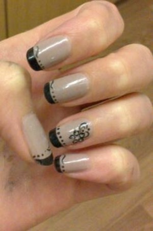 with nail stickers and little dots =D