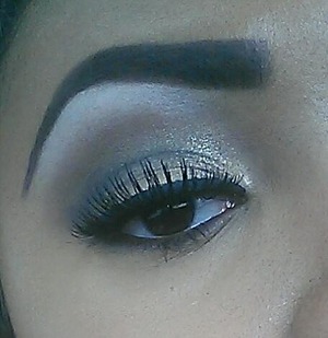 Used only three colors, light nude color, white, dark brown, or black. (golden eyeshadow if wanted in inner corners)