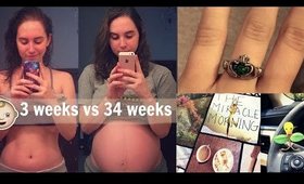 34 Weeks Pregnant - 8+ Months Pregnancy Bumpdate - The Swelling is Crazy!
