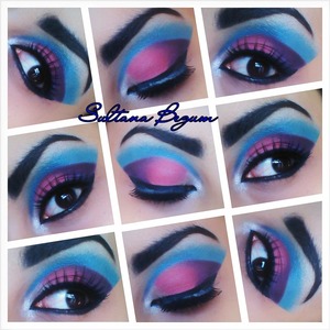 Pink and Blue dramatic eyes.  