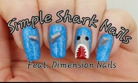 Simple Shark Nail Art Feat. Dimension Nails | Easy Nail Design | Stephyclaws