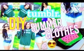 DIY Summer Clothes! ☼ Tumblr Inspired (Fanny Pack, Shorts, Sweatshirt+More!)