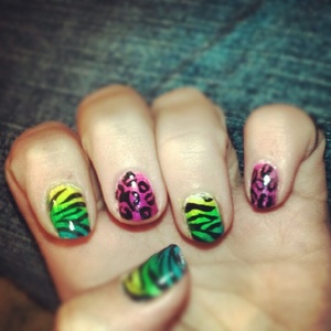 Ombre with animal print
