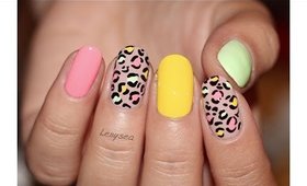 Neon Leopard Nail Design