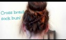 Cross braid sock bun