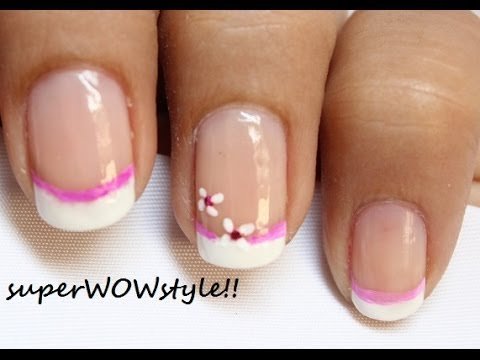 French Manicure & Flowers Nail Art Tutorial | Creative Nails