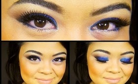 Blue Sparkle Glitter Makeup Tutorial \\ ELF 144 Eye Shadow Palette \\ villabeauTIFFul