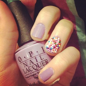 Purple and rainbow sprinkle nails