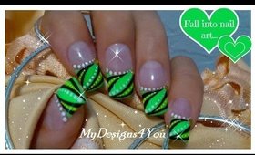 ABSTRACT FRENCH TIP NAIL ART - LIGHT GREEN