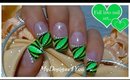 ABSTRACT FRENCH TIP NAIL ART - LIGHT GREEN