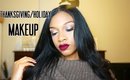 Holiday/Thanksgiving Simple Glam | Bold Lips & Gold Eyes | Adriana C