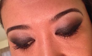 Jay Manuel narcotic intense color eyeshadow quad. Loreal Miss Manga mascara. Jay Manuel wicked lip and eye pencil. Loreal brow stylist pencil I don't like it much. Hard candy glamoflauge concealer around the brows. Hard candy smoky eyeshadow primer. 