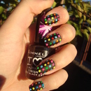 Matte Nails & Coloured Dots