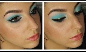 Turquoise & Gold Makeup Tutorial ♥