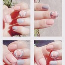 Pink heart nails