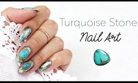 Easy Turquoise Stone Nail Art | Summer 2016 ♡