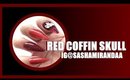 Red Coffin Skull Nail Art 💀
