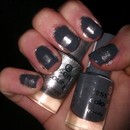 Grey with silver line nail