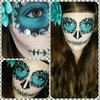 Last minute Halloween SugarSkull makeup & hair tutorial!