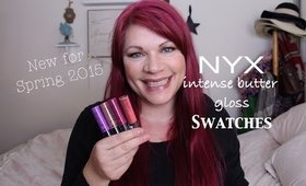NYX intense butter gloss swatches!  New for Spring 2015!!!!