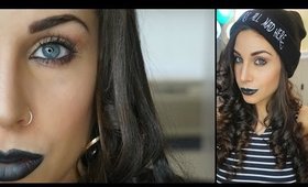 GRWM Black Lips Makeup Tutorial | with Cream Contour & Highlight