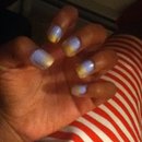 Purple & gold ombre nails
