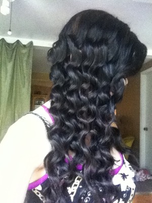 Curled my hair with my wave iron (: