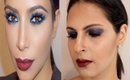 Kim Kardashian Inspired Blue Smokey Eye Makeup Tutorial with 2 Lip Options