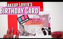 DIY Birthday Card with Makeup Elements, DIY watercolor birthday card, Birthday Card for Makeup Lover