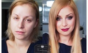 Metamorfoza - Makijaż typu Smokey eyes + Fryzura Przedłużamy włosy z Rubin extensions