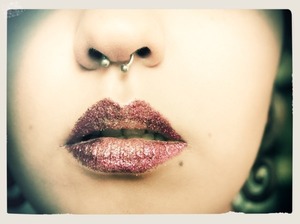 Glittered lips