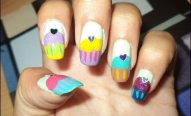 Cute Colorful Cupcake Nails Tutorial