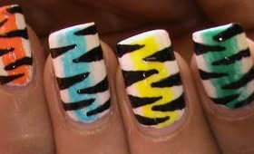 Rainbow Tiger!  Nail Art Designs Easy Youtube Do It Yourself Nails Step By Step How To Do Nails Art