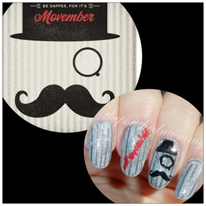 #nailartnov -movember. For more info on what Movember is visit my blog>>> http://www.thepolishedmommy.com/2013/11/be-dapper-for-its-movember.html