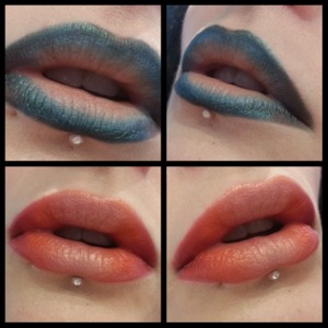 I wanted to create two contrasting ombre lips