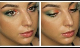 Green, Orange & Gold Makeup Tutorial ♥